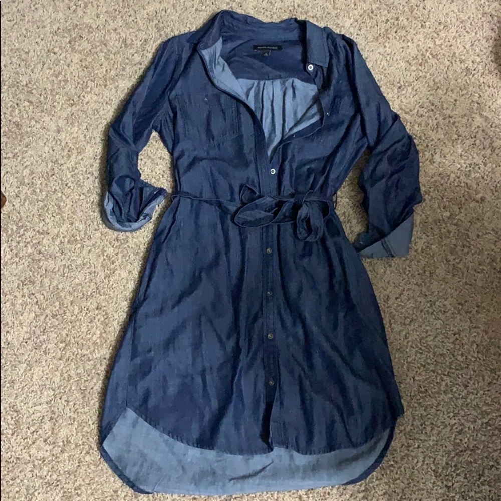 Chambray shirt dress